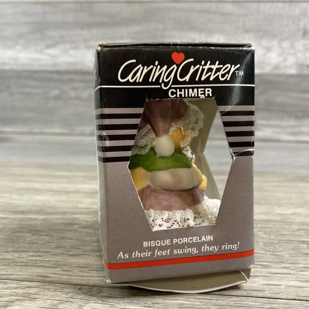 Caring Critter Chimer Mamma Bear Child Ornament‎ Jasco Bisque Porcelain